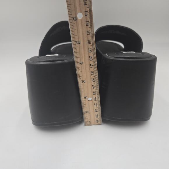 Steve Madden Y2k 90s Pepe Platform Wedges Slides Sandals Mules Black Size 10 - Picture 5 of 7